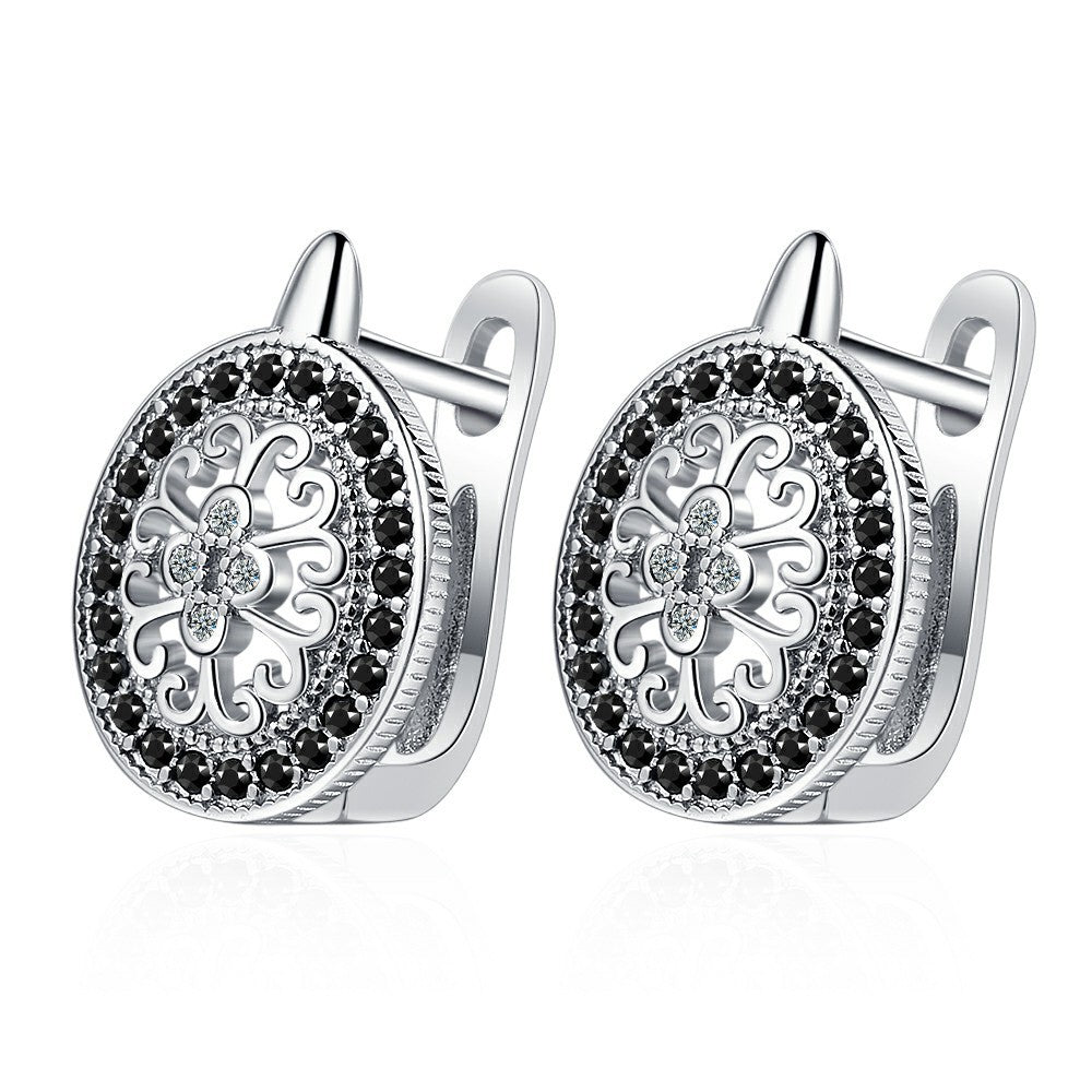 Diamond-encrusted Round Ear Clip Small Ear Rings Jewelleries Women - ROMART GLOBAL LTD