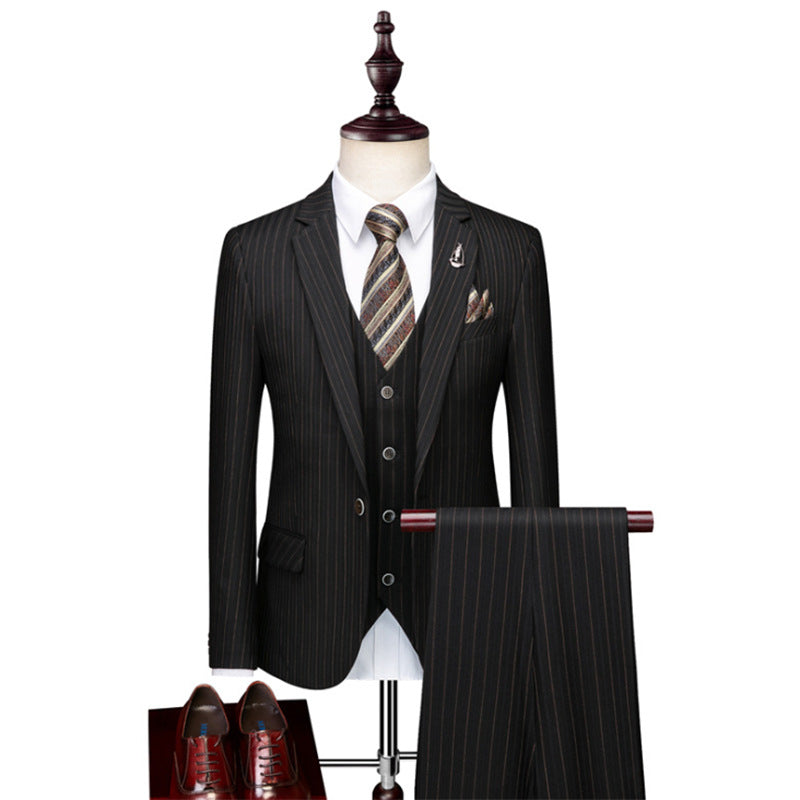 3-Piece Italian Styled Striped Business Suit Men - ROMART GLOBAL LTD