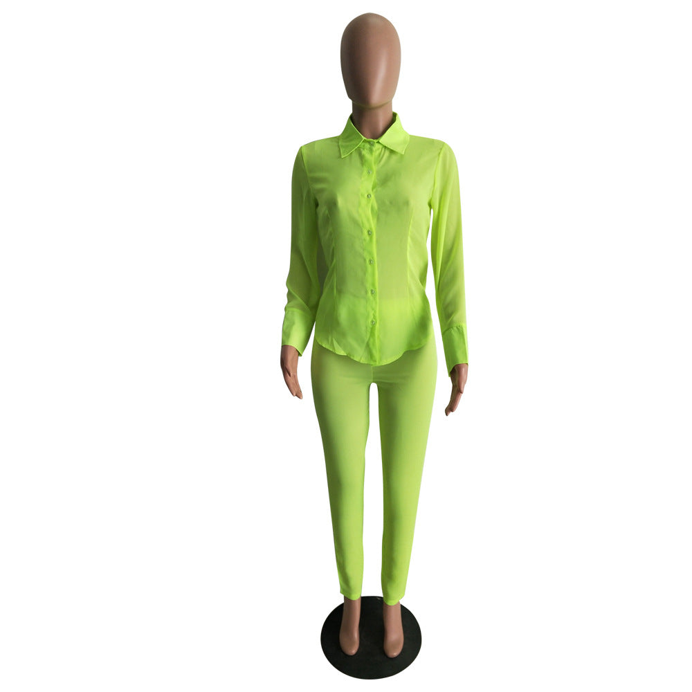 Transparent Silky Cardigan Casual Suit For Women - ROMART GLOBAL LTD