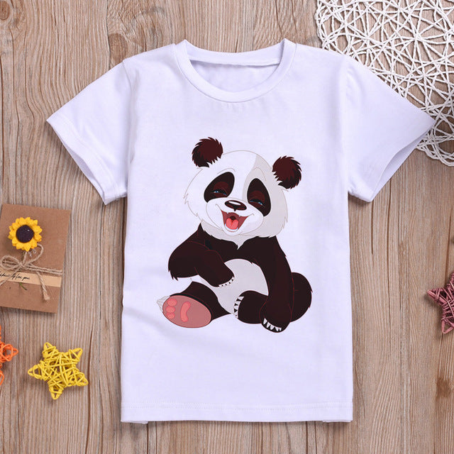 Panda Print Short Sleeve For Boys