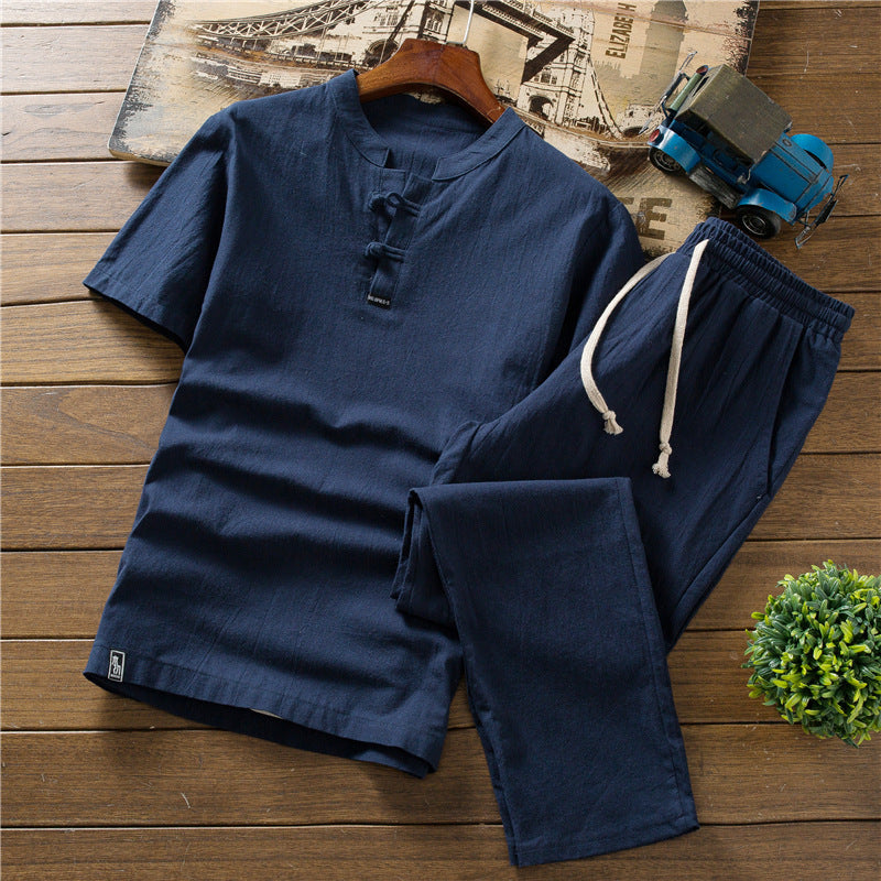Two-piece Casual T-shirt Plus Trousers Suit For Men - ROMART GLOBAL LTD
