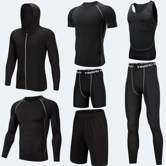 Running Workout Clothes Men 7pcs / sets Compression Running Basketball Games Jogging Tights set of underwear Gym Fitness sports sets - ROMART GLOBAL LTD
