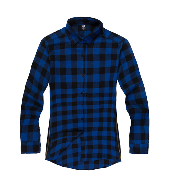 Fashionable Urban Plaid Zipper Shirt For Men