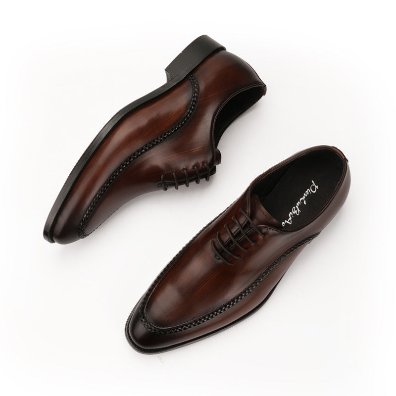 Leather Shoes For Men With Cowhide Head And Low Top - ROMART GLOBAL LTD