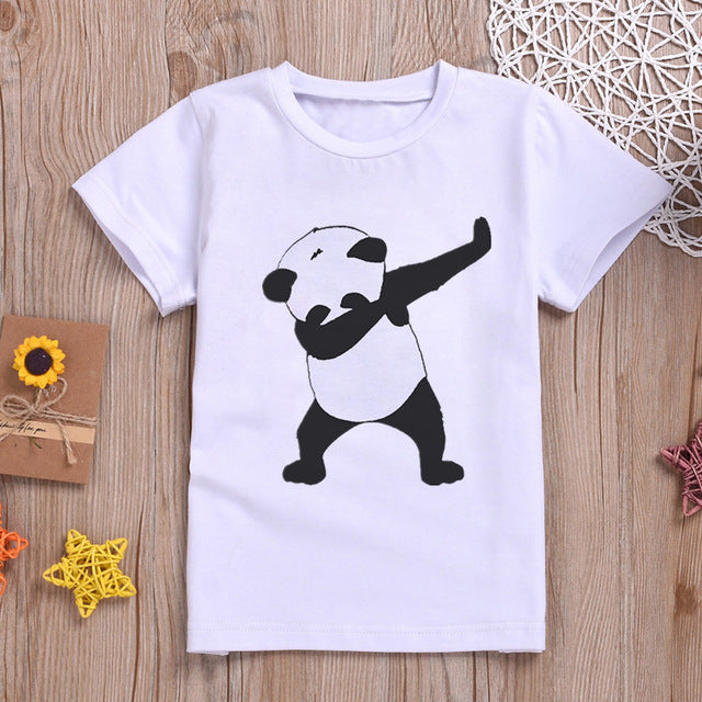 Panda Print Short Sleeve For Boys