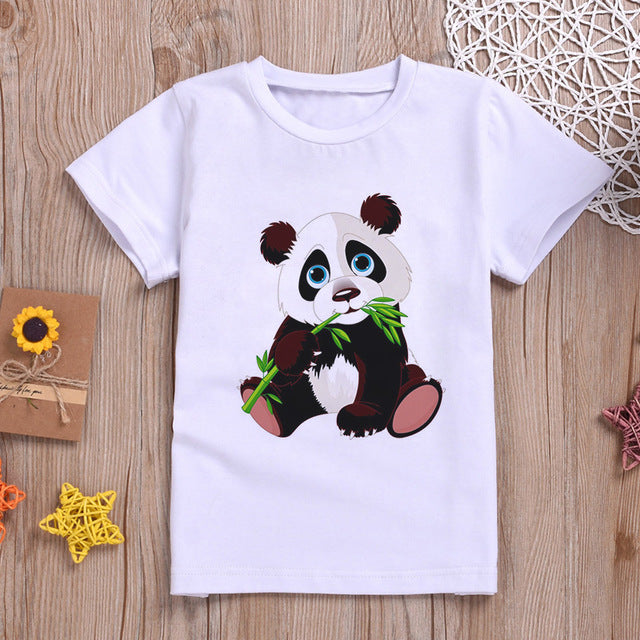 Panda Print Short Sleeve For Boys