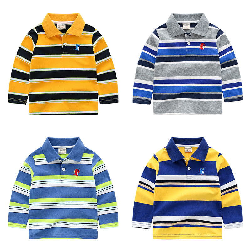 Striped Long Sleeve Tee Shirt For Boys