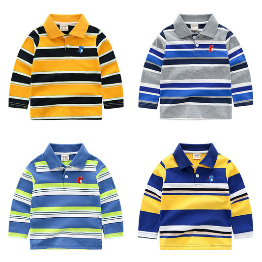 Striped Long Sleeve Tee Shirt For Boys