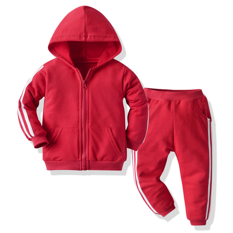 Two-Piece Children's Hooded Zipper Shirt Casual Sportswear Boys - ROMART GLOBAL LTD