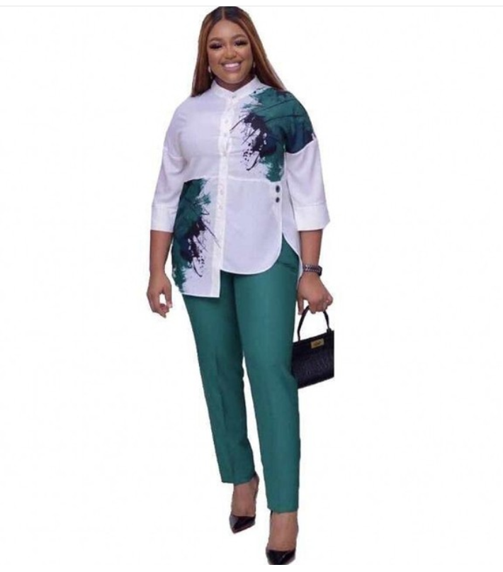 New African Fashion Print Shirt and Pants Set Suit Women - ROMART GLOBAL LTD