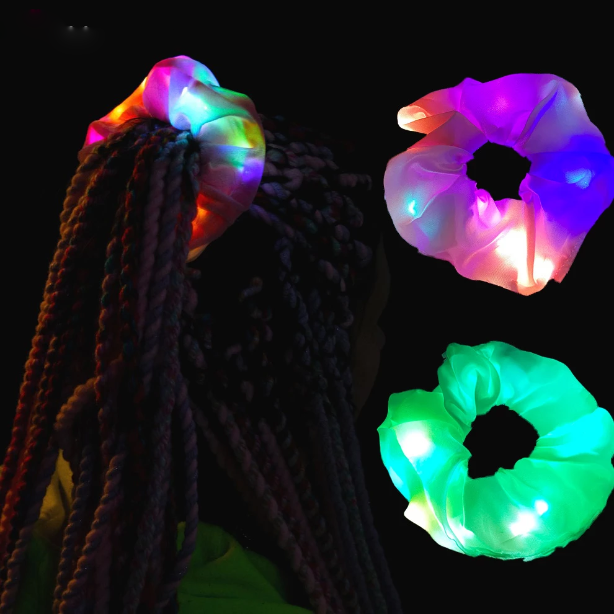 LED Luminous Scrunchies Elastic Hairband Accessories Girls - ROMART GLOBAL LTD