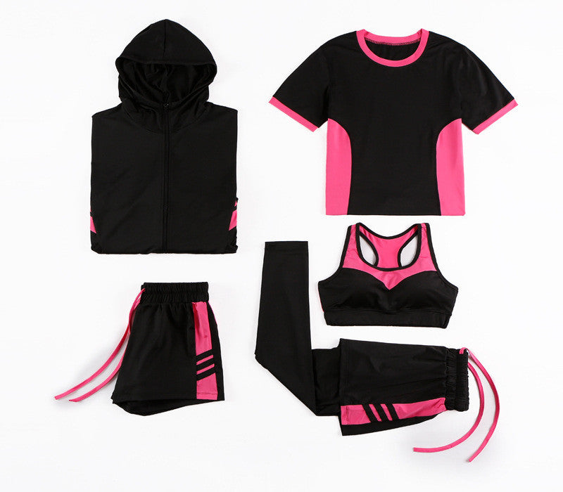 5-Piece Loose Yoga Clothing New Suit Net Red Running Sportswear Women - ROMART GLOBAL LTD