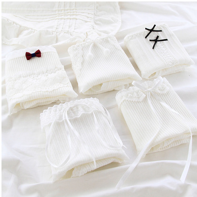 5 Pack Pure Cotton Small Waist Strawberry Love Bow Underwear Women - ROMART GLOBAL LTD