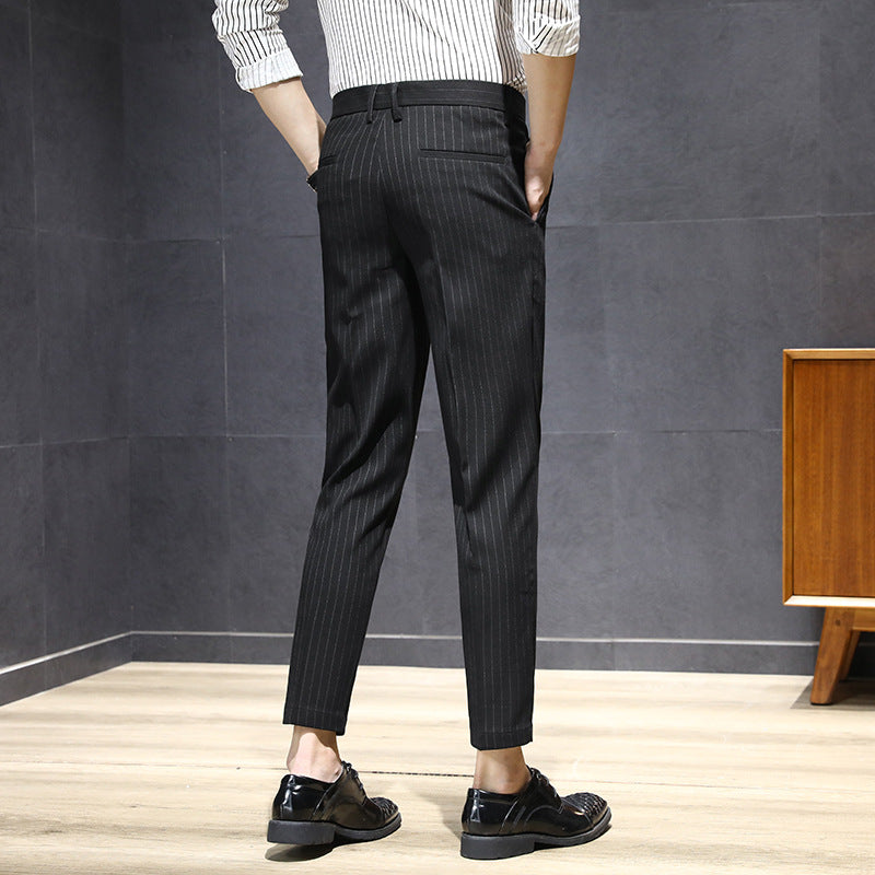 Business Striped Pants For Men Slim And Free Ironing - ROMART GLOBAL LTD