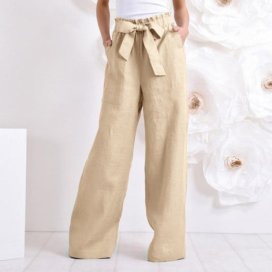 Vintage Elastic Waist Long Pants Women - ROMART GLOBAL LTD
