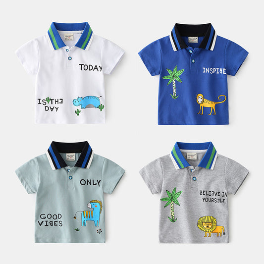 Korean Style Polo Tee Shirt For Boys