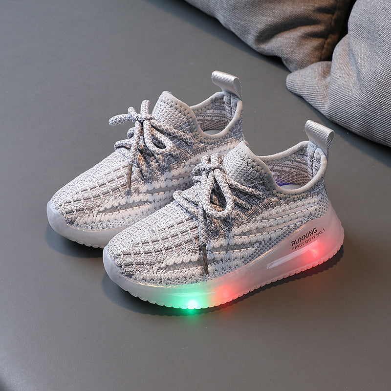 Breathable Knit Light-Up Sneakers Boys
