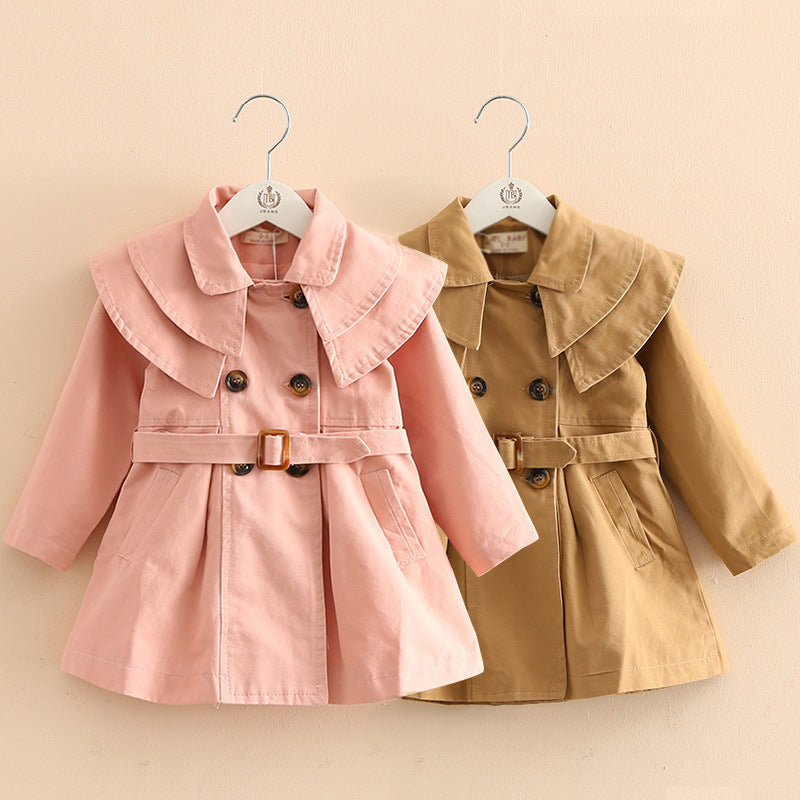 Kids Cotton Trench Coat GIRLS - ROMART GLOBAL LTD