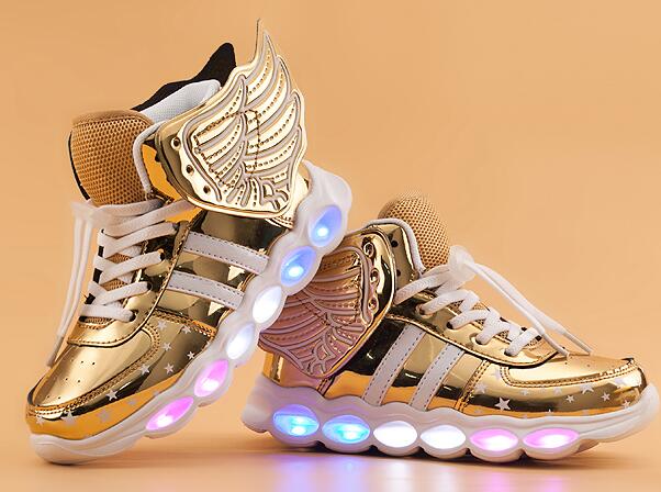 Rechargeable wings glitter sneakers Footwear Boys - ROMART GLOBAL LTD