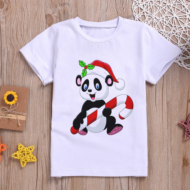 Panda Print Short Sleeve For Boys