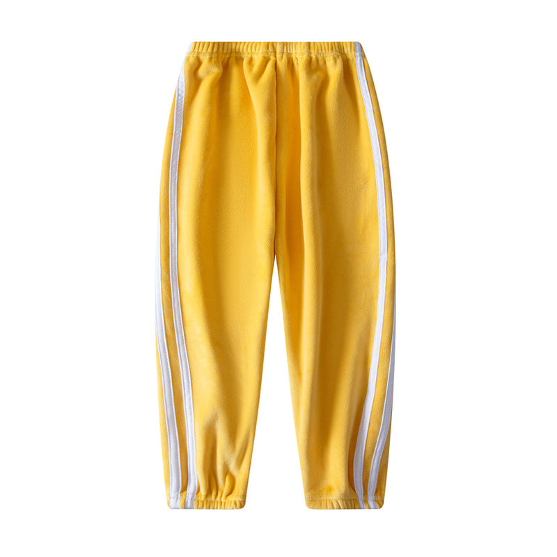 Double-sided Brushed Girls Outer Wear Sports Pants Fleece-lined Thickened Baggy Pants Girls - ROMART GLOBAL LTD
