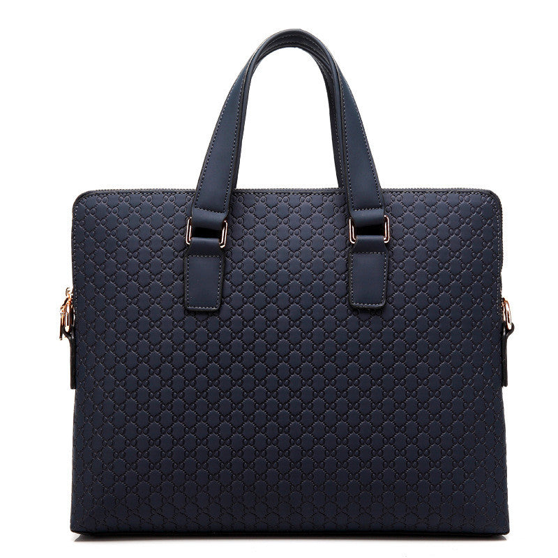 Genuine Leather Men's Business Handbag 14 Inch Computer Bag - ROMART GLOBAL LTD