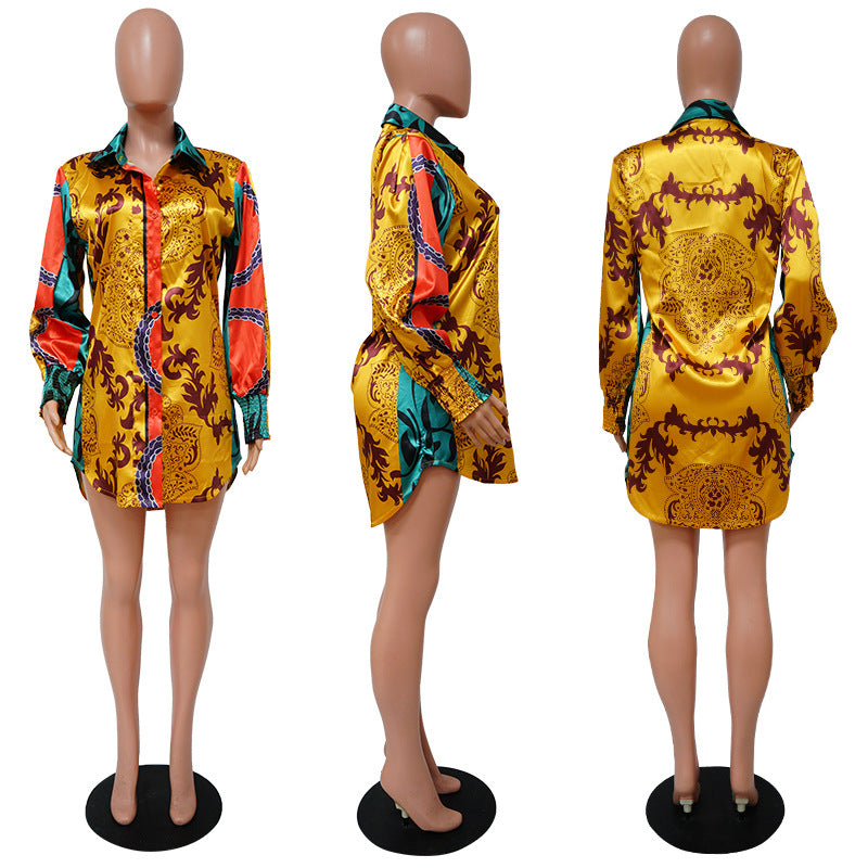 Loose Casual Printed Fashion Long Sleeve Shirt Women - ROMART GLOBAL LTD