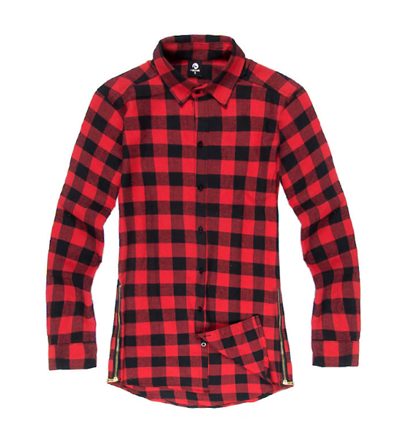 Fashionable Urban Plaid Zipper Shirt For Men