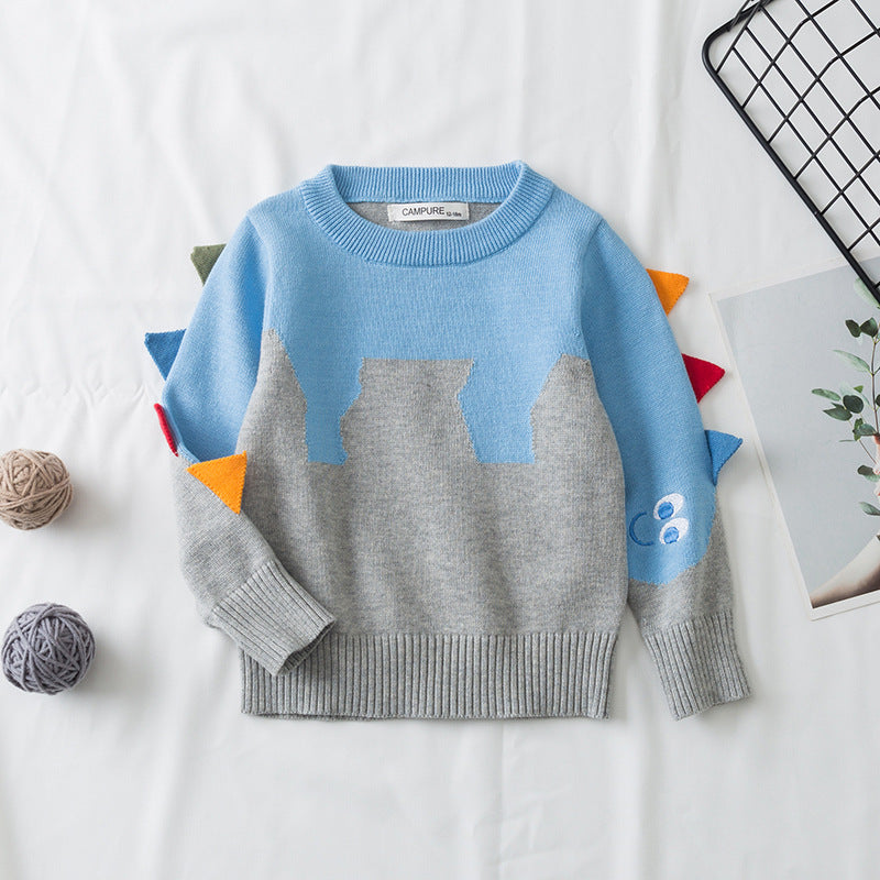 Kids Jacquard Embroidery Pullover Dinosaur Knitwear Girls - ROMART GLOBAL LTD