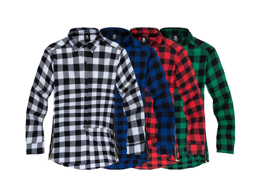 Fashionable Urban Plaid Zipper Shirt For Men