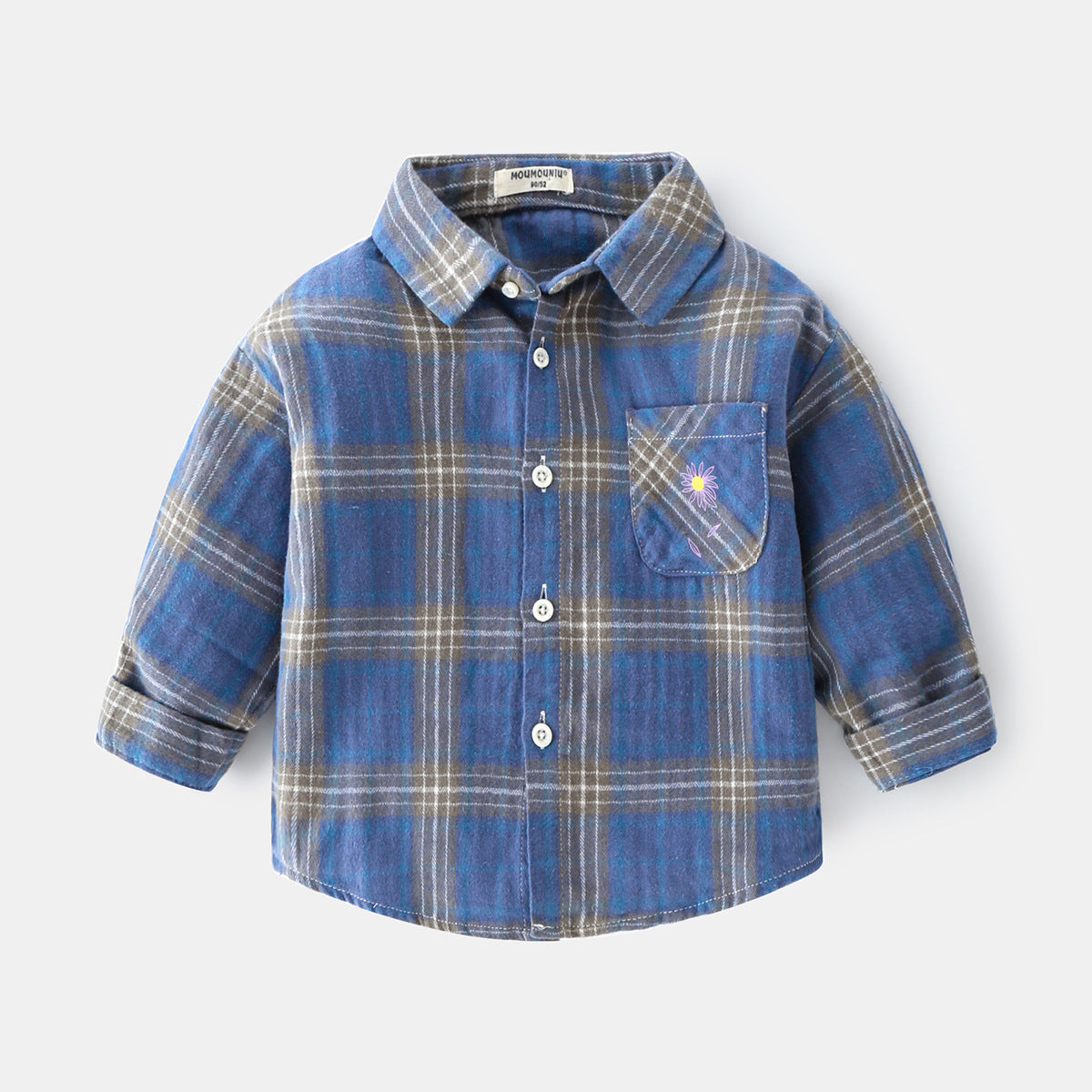 New Plaid Long Sleeve Shirt For Boys