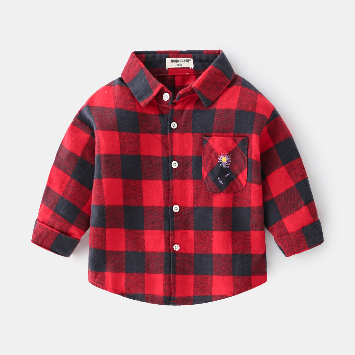 New Plaid Long Sleeve Shirt For Boys