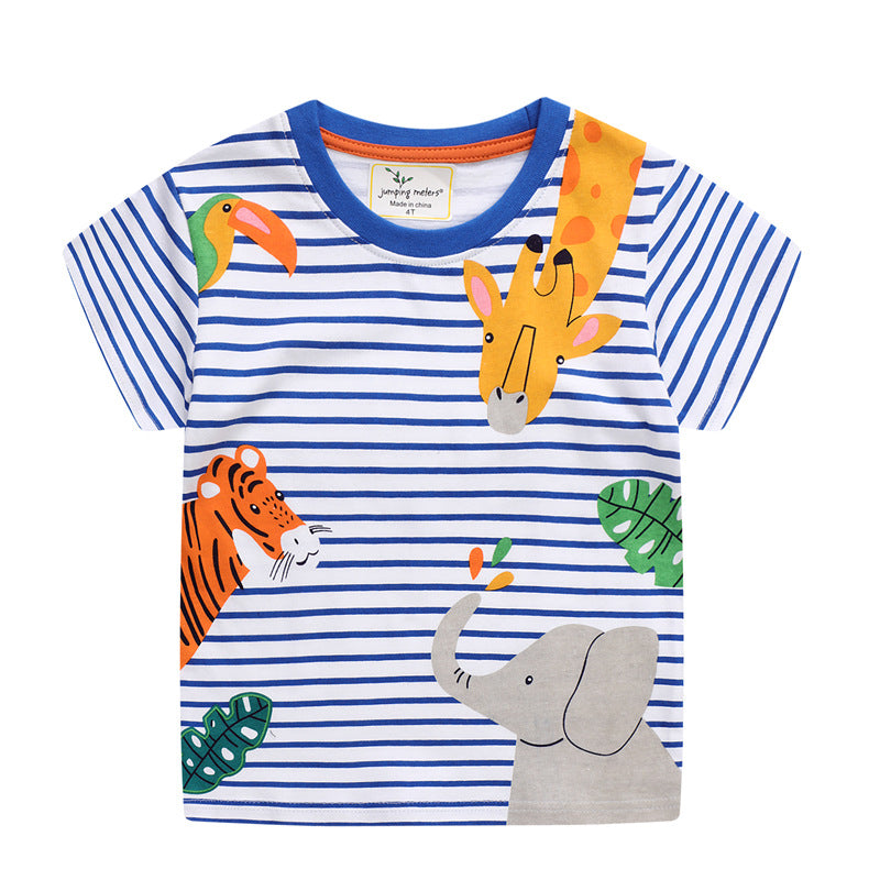 Boys Half Sleeve Printed Animal Shirt