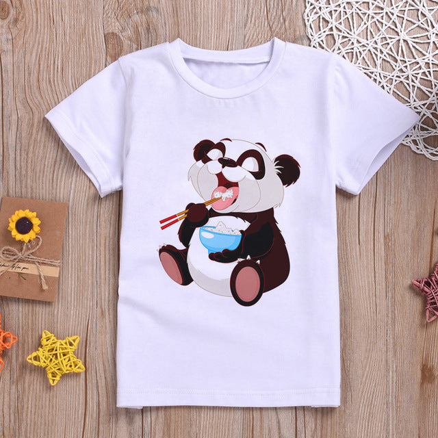 Panda Print Short Sleeve For Boys