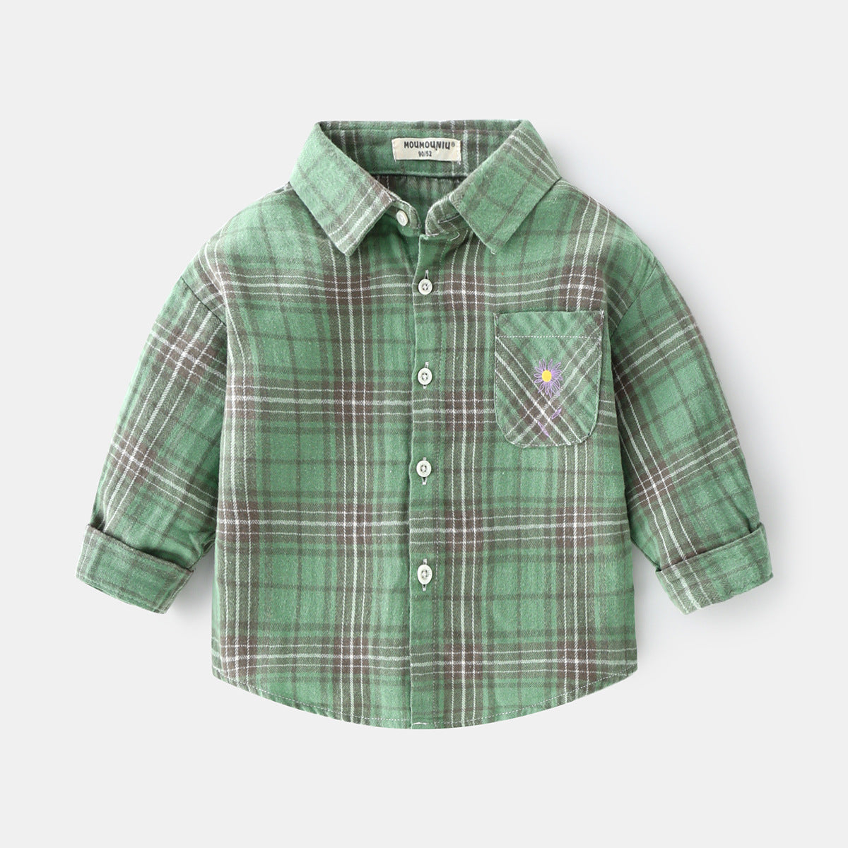 New Plaid Long Sleeve Shirt For Boys