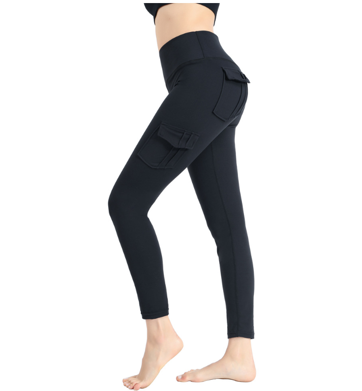 Pockets Trousers Solid Colour Slim Yoga Track Pants Girls