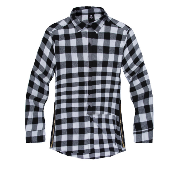 Fashionable Urban Plaid Zipper Shirt For Men