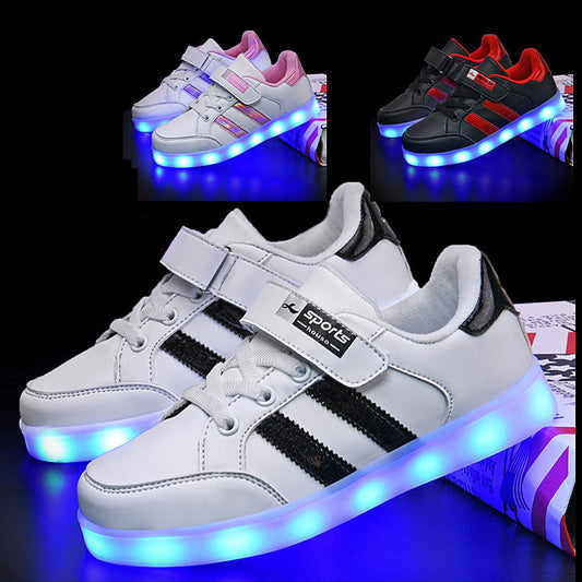 Rechargeable LED Small White Shoes For Children
