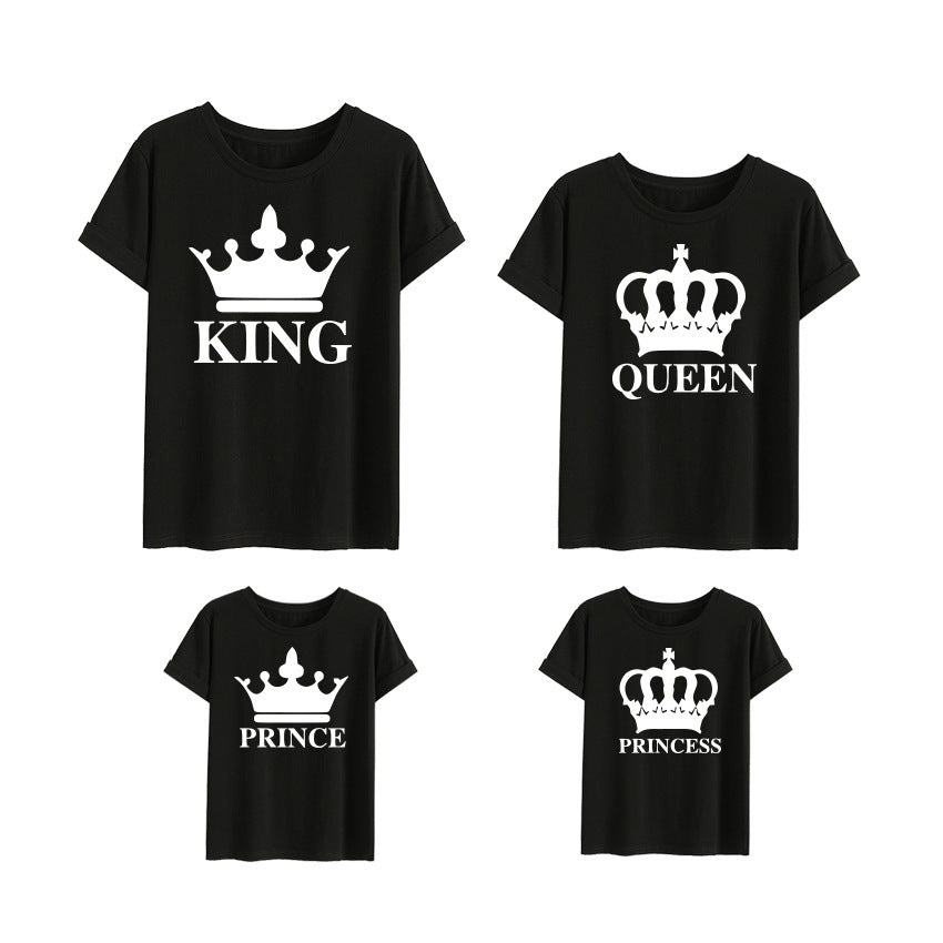 Crown King Family Summer Short-Sleeved Tee Shirt