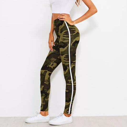 Camouflage Side Stripped Girls Trousers