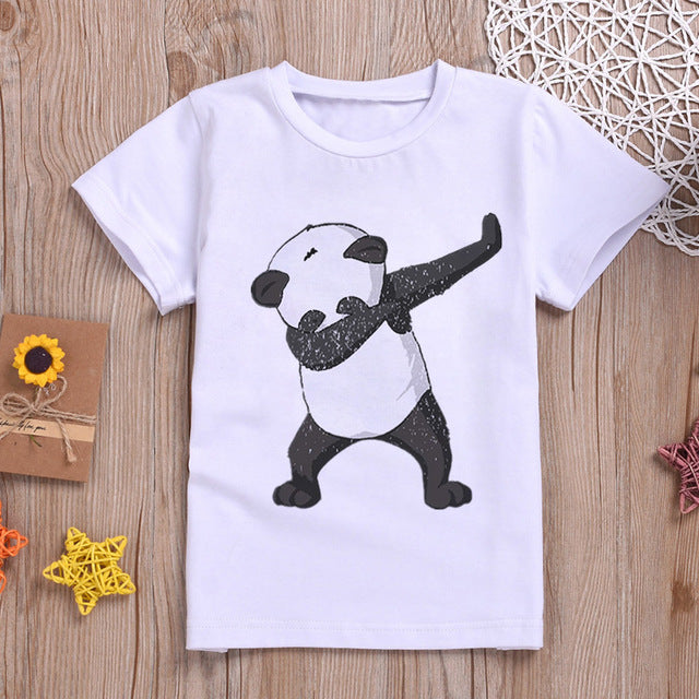 Panda Print Short Sleeve For Boys