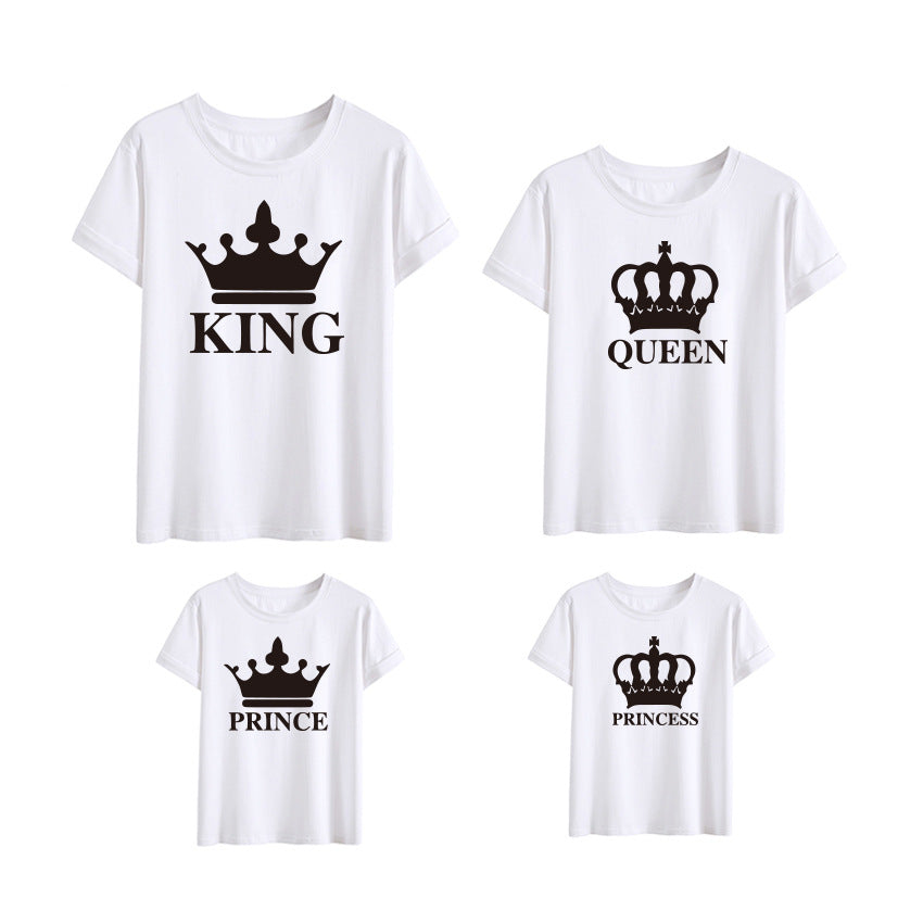 Crown King Family Summer Short-Sleeved Tee Shirt