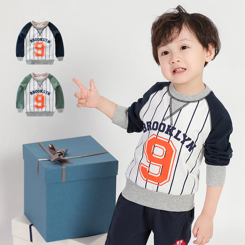 Korean Kids Alpha Numeric Inscribed Long Sleeve Sweater Boys - ROMART GLOBAL LTD