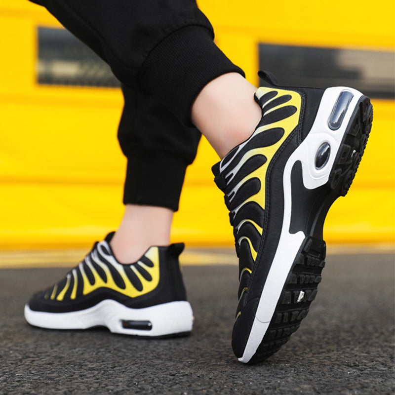 Color-blocked Sneakers Men Personalized Fashion Lace Up Air Cushion Sports Shoes Casual Outdoor Running Walking Shoes - ROMART GLOBAL LTD