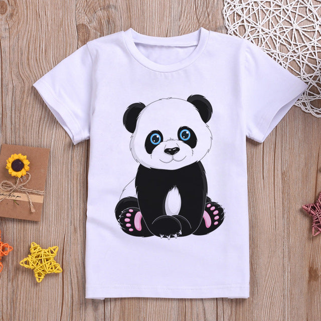 Panda Print Short Sleeve For Boys