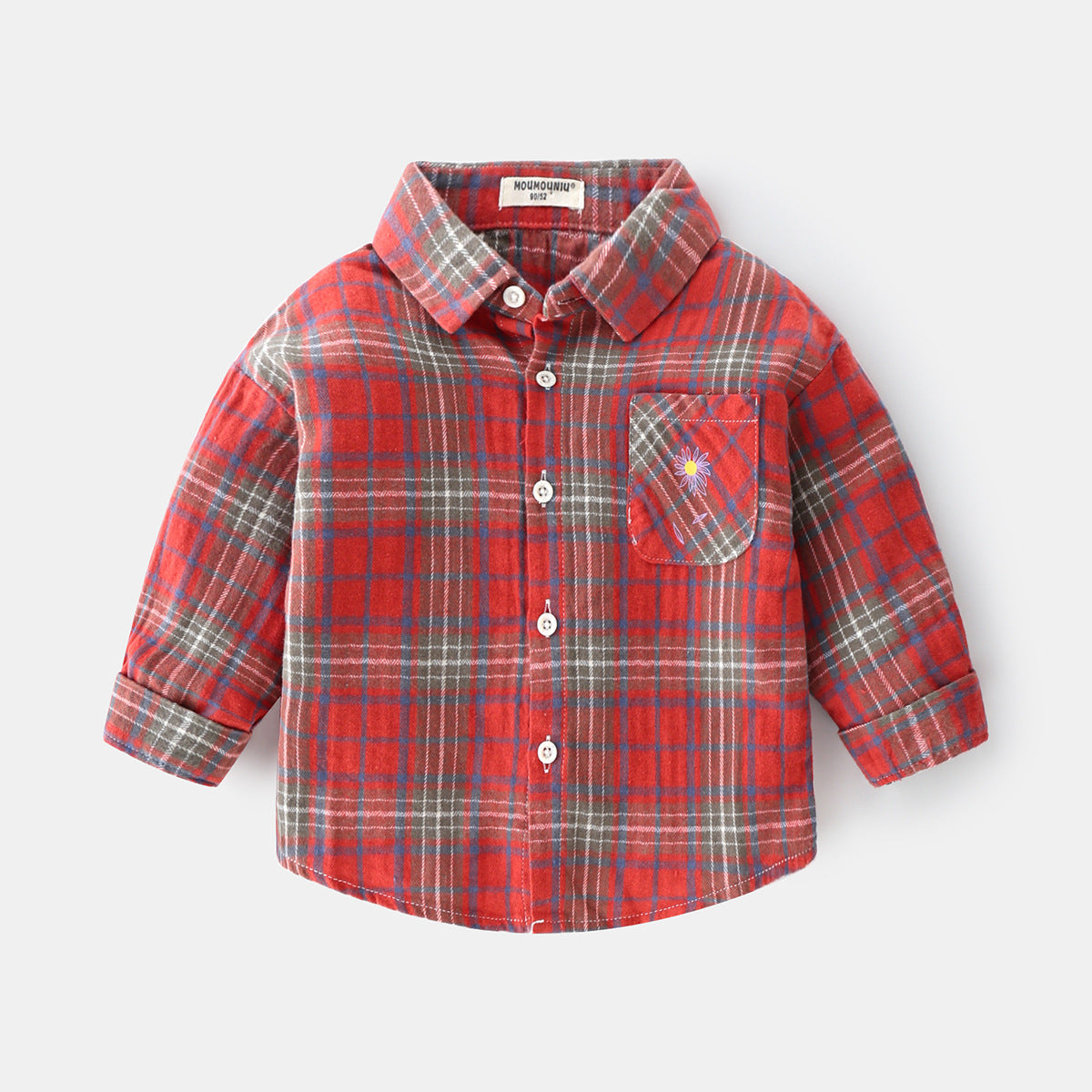 New Plaid Long Sleeve Shirt For Boys