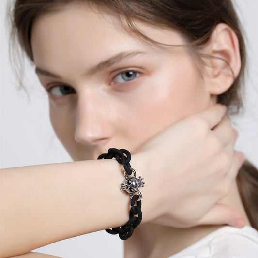 Love 925 Sterling Silver Rubber DIY Bracelet Accessories Girls - ROMART GLOBAL LTD