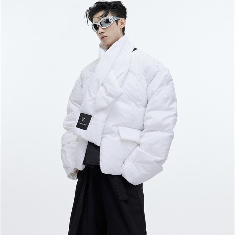 Fashion Design Cotton-padded Coat Men With Scarves - ROMART GLOBAL LTD