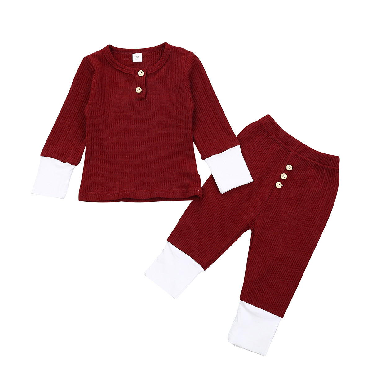 Girls' Long-sleeved Top And Trousers Two-piece Suit