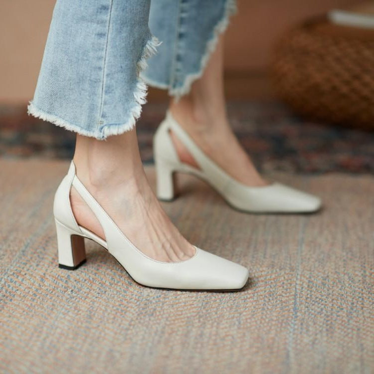 Elegant Women Shoes With Thick Raised / High Heels